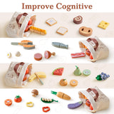 ROBUD Wooden Cutting Food Playset 4-in-1