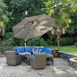 PURPLE LEAF Double Top 11 ft Round Outdoor Patio Umbrella with High Quality Sunbrella Fabric