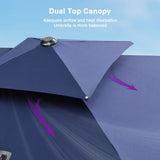 PURPLE LEAF Large Square Patio Cantilever Umbrella With Base for Garden Pool Porch