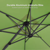 PURPLE LEAF Pool Umbrella Outdoor Cantilever Umbrella with In-ground Base