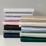 Wrinkle-Free Solid Satin Luxury Sheet Set, Blue