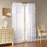 Oversize Ruffle White Window Curtain