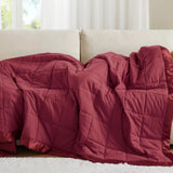 Wholesale Lightweight Down Alternative Bedding Blanket, Burgundy Red