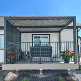 PURPLE LEAF Athena Louvered Pergola Modern Grey Pergola with White Roof for Deck Backyard Garden