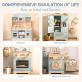 Robud Wooden Kids Kitchen PlaySet Series - Green and Gold
