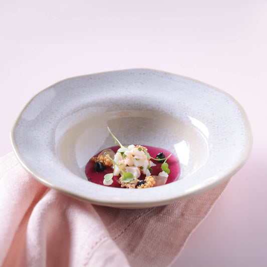 DEEP RIM PLATE  STONEWARE Ø 7.48x2.17" LATTE