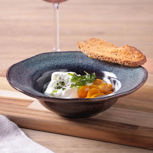 DEEP RIM PLATE  STONEWARE Ø 7.48x2.17" TITANIUM