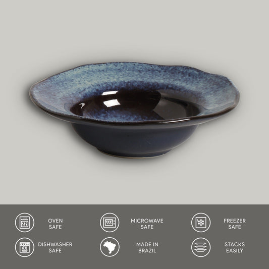 DEEP RIM PLATE  STONEWARE Ø 7.48x2.17" DENIM