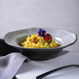 DEEP RIM PLATE  STONEWARE Ø 7.48x2.17" DUST