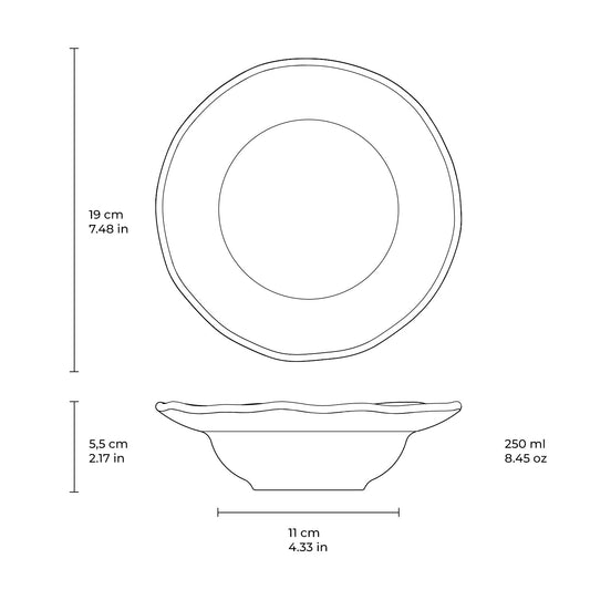 DEEP RIM PLATE  STONEWARE Ø 7.48x2.17" DUST