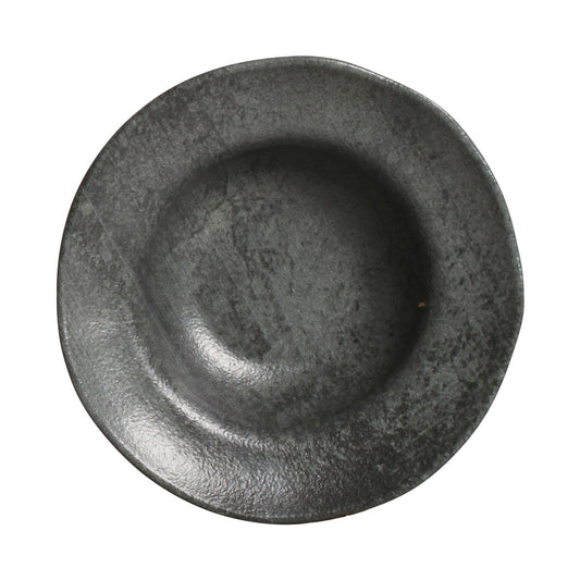DEEP RIM PLATE  STONEWARE Ø 7.48x2.17" CHROMIUM