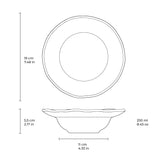 DEEP RIM PLATE  STONEWARE Ø 7.48x2.17" CHROMIUM