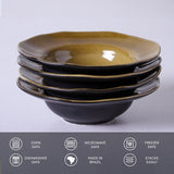 DEEP RIM PLATE  STONEWARE Ø 7.48x2.17" AMBER
