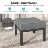 Outdoor Footstools Patio Ottoman Set of 2, Aluminum All-Weat