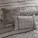 Classic Botanical 7-Piece Comforter Set, Silver/Grey
