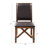Vintage Industrial Pu Leathered Dining Side Chair