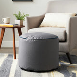 Qivuit Gray Tall Pouf