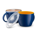 Kook Ceramic Soup Mugs with Lids, 25 oz, Set of 2