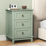 Modern 3-Drawer Wooden Nightstand, Tall & Narrow
