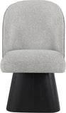 Marlowe - Linen Textured Fabric Upholstered Swivel Dining Side Chair - Stained Black