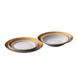 BergHOFF GEM Porcelain 6Pc Dinnerware Place Setting, White & Gold