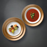 BergHOFF GEM Porcelain 6Pc Dinnerware Place Setting, White & Gold