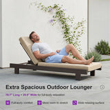 PURPLE LEAF Outdoor Daybed for Patio,  Poolside Chaise Lounge Bed with Cushion, Olefin Blend Fabric, Aluminum Frame Sunbed with Side Table for Deck and Backyard