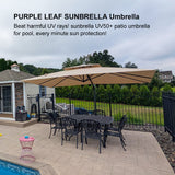 PURPLE LEAF SUNBRELLA Cantilever Umbrella Grey Aluminum Patio Umbrella