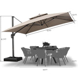 PURPLE LEAF Eco-friendly Fade Resistant Patio Umbrella High Quality Cantilever Umbrella
