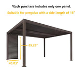 PURPLE LEAF Louvered Pergola Accessory Aluminum Louver Grille for Optimal Privacy, Sunlight Control Side Fixed Shutter Wall, for Bronze Pergola Not Included