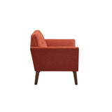 Modern Mid-Century Accent Arm Chair, Spice Red *