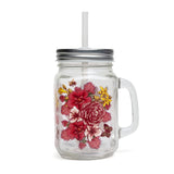 Floral Bouquet Back Porch Sippers Mason Jar Glass