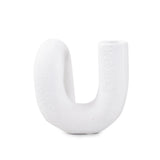 White Abstract Curved Tube Vase Short