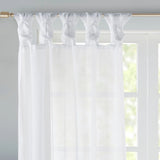 Twist Tab Top Sheer Window Curtain Pair (2), White