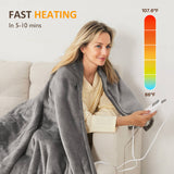 Heated Blanket King Size with Dual Control, Electric Throw