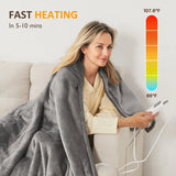 Queen Size Heated Blanket, Dual Control Electric Throw