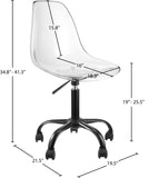 Clarion Lucite Seat And Metal Base Office Chair