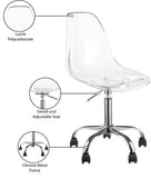 Clarion Lucite Seat And Metal Base Office Chair
