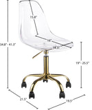 Clarion Lucite Seat And Metal Base Office Chair