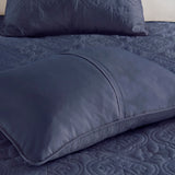 3 Piece Quilted Medallion Reversible Bedspread Set, Nav