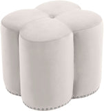 Clover Velvet Upholstered Stool