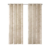 Botanical Burnout Palm Leaf Sheer Window Panel, Natural