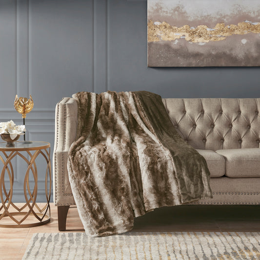 Soft Faux Fur Mink Reversible Throw Blanket