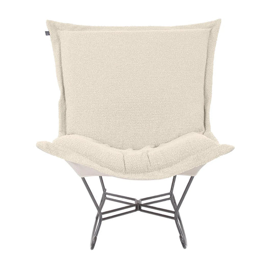 Scroll Puff Rocker Titanium- Barbet Natural/Natural