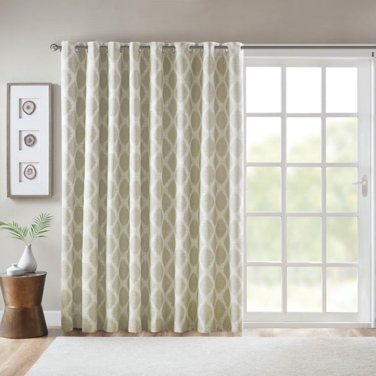 Ikat Blackout Patio Window Curtain, Taupe