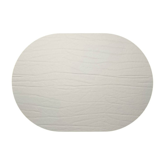 Strata Leather Silver Placemat - Oval 13.3x16.5"- Set of 4