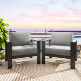 Wholesale 2 Pieces Patio Furniture Aluminum Armchair, Light Grey
