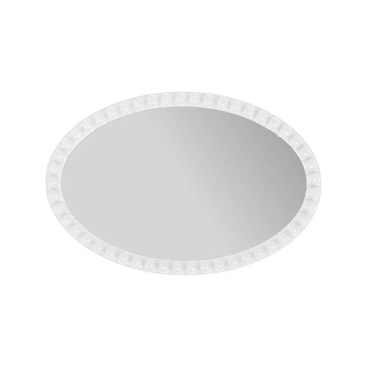 Varsha Oval Glossy White Mirror