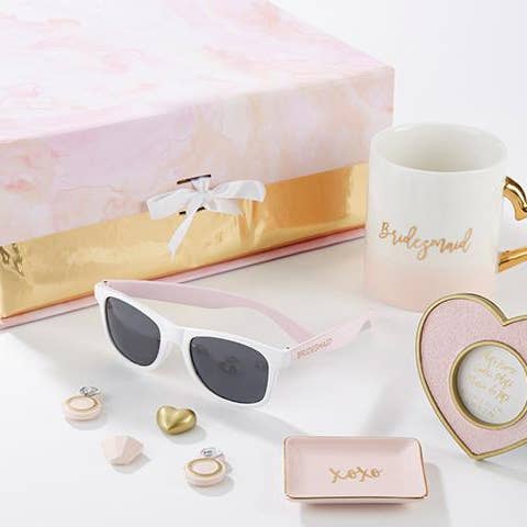 Pink & Gold "Will You Be My Bridesmaid" Kit Gift Box