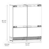 ZLINE 72" Panel Ready Built-In Bottom Freezer Refrigerator,Water Dispenser, Ice Maker, RBIT-72